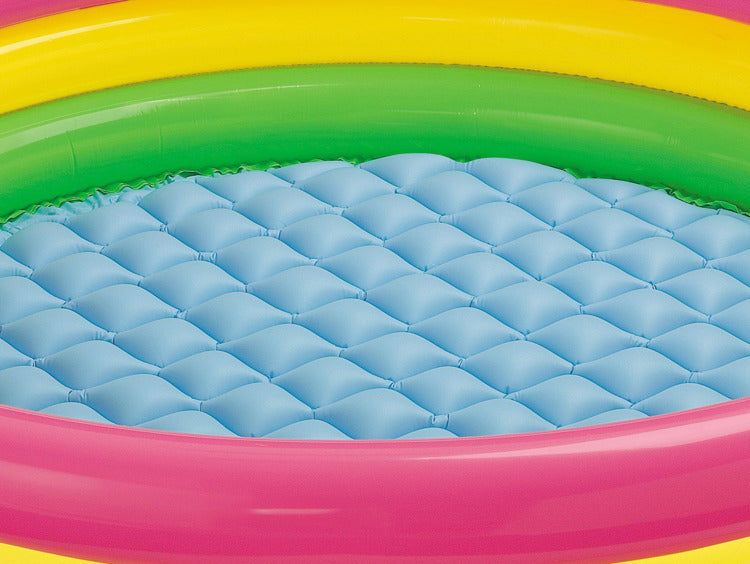 Fluorescent Three-Ring Baby Pool 86×25 cm with Soft Floor