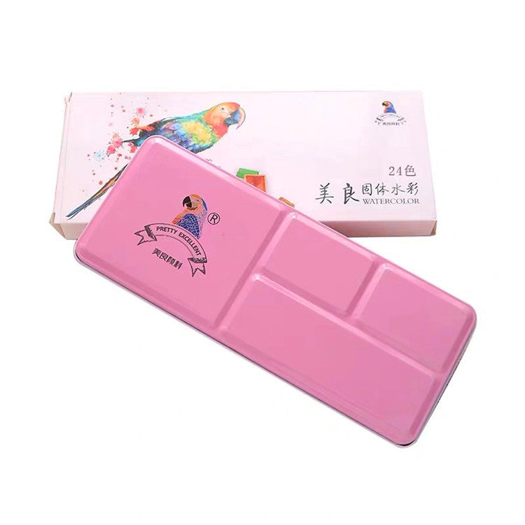 Meiliang Solid Watercolor Paint Set in Metal Tin 24 or 36 Colors