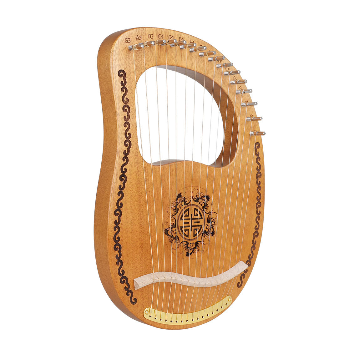 Small Lyre Harp – Portable Mahogany Harp for Beginners