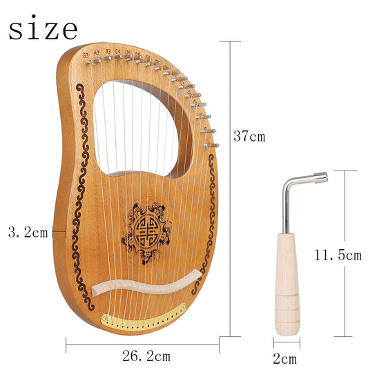 Small Lyre Harp – Portable Mahogany Harp for Beginners