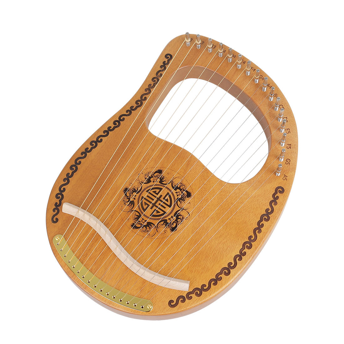 Small Lyre Harp – Portable Mahogany Harp for Beginners