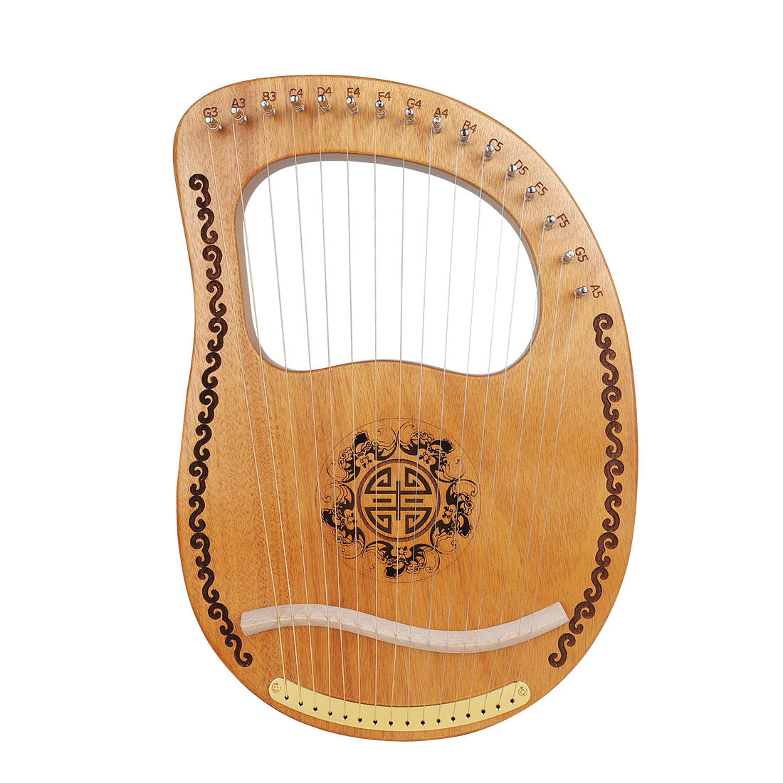 Small Lyre Harp – Portable Mahogany Harp for Beginners