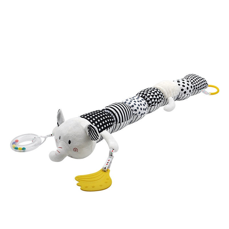 High Contrast Plush Rattle Toy with Teether