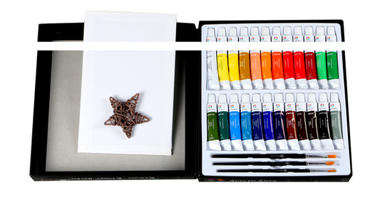 Acrylic Paint Set 24 Colors 12ml with Palette, Brushes & Board
