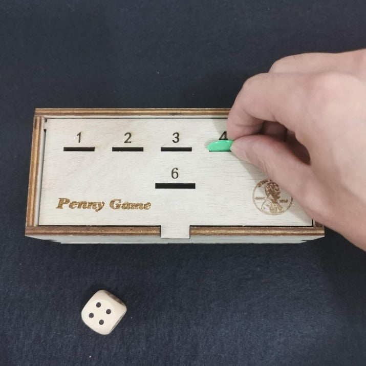 Penny Drop Dice Game | Wooden Coin Box Family Party Game