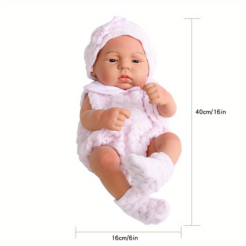 Realistic 3D Vinyl Reborn Baby Doll – 16×6 in Textured Lifelike Doll by YEEZWOOD