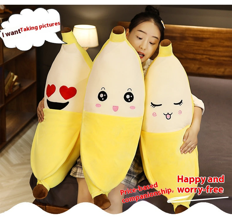 Banana Plush Pillow Cushion – Cute Face Hugger in 40, 60, 80 cm