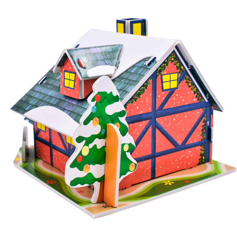3D Paper Puzzle – Christmas House – DIY Model Kit