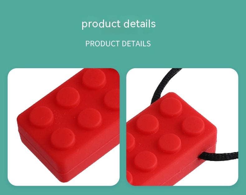 Silicone Building-Block Teether Stick Pendant (12m+)