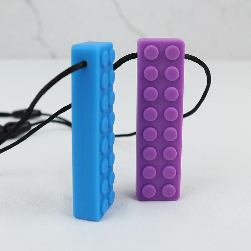 Silicone Building-Block Teether Stick Pendant (12m+)