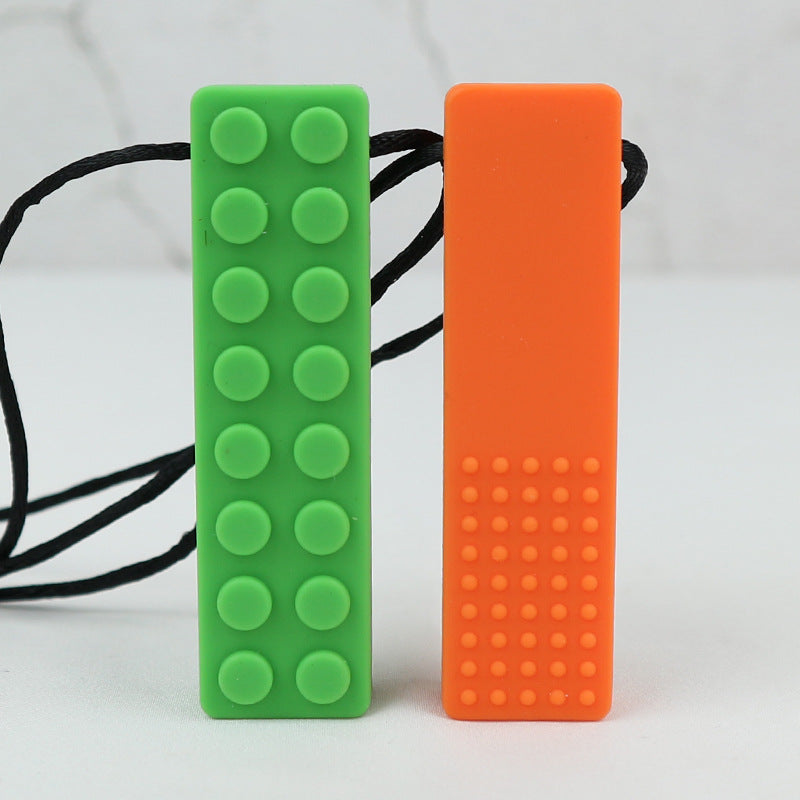 Silicone Building-Block Teether Stick Pendant (12m+)