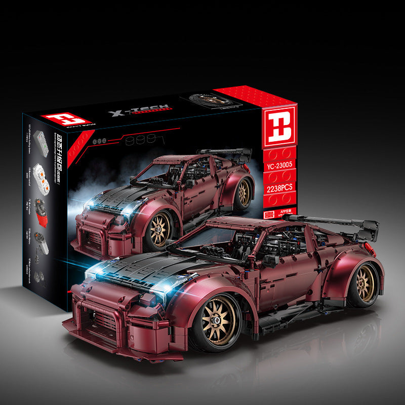 Red Turbo Sports Car Building Bricks Model, 2238 pcs