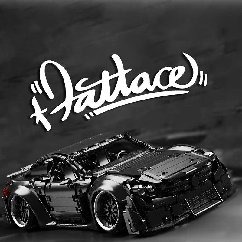 Black Warrior Sports Car C63 Racing Assembled Model Small Particle Building Blocks