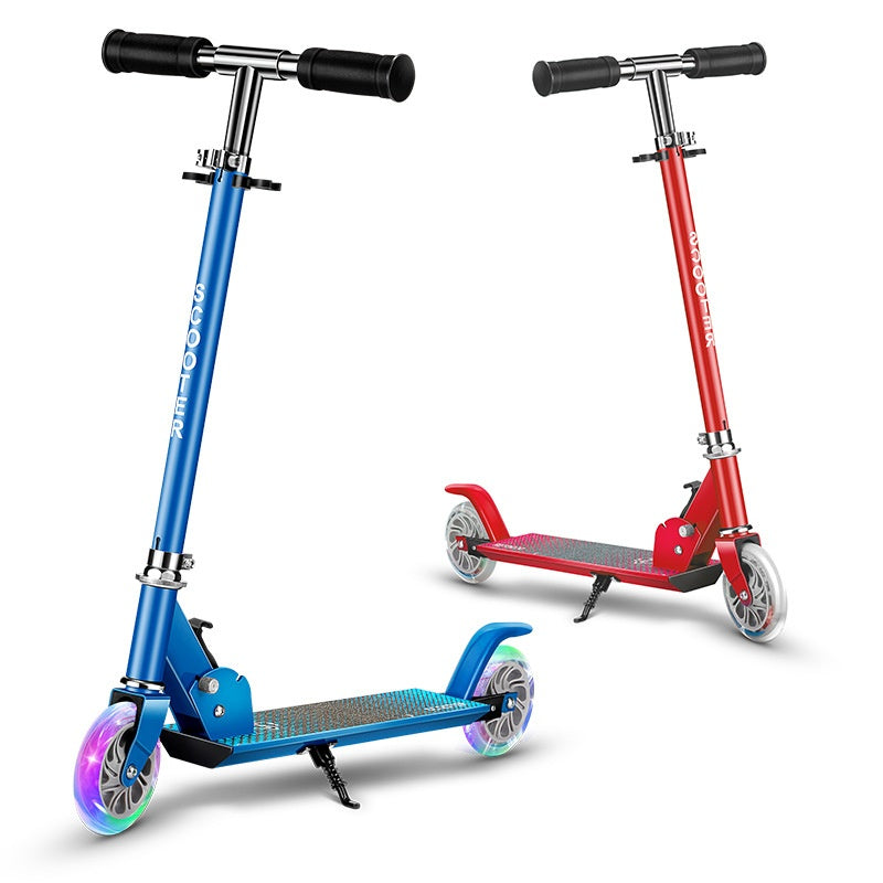 Kids Aluminum Foldable Scooter with Light-Up Wheels – Adjustable 60 to 88 cm