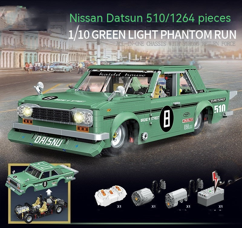 Datsun 510 Green Magic Run Brick Car 1:10 Scale (Static or RC)