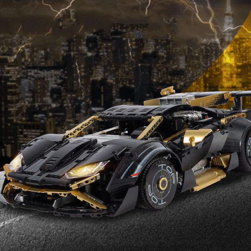 Black Gold Supercar Building Bricks Model, 2519 pcs