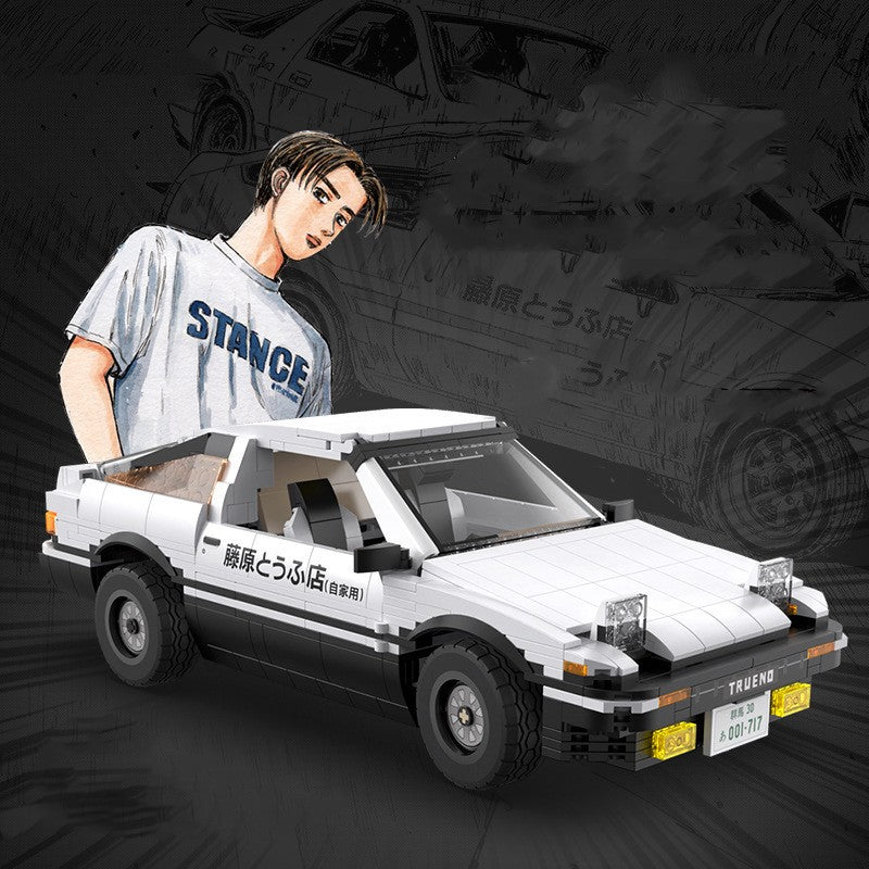 Initial D AE86 Trueno Brick Car C61024: Manual or RC Motorized