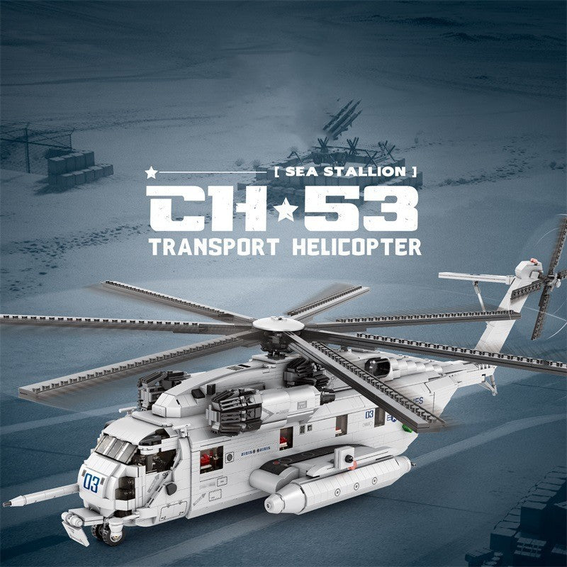 CH-53 Transport Helicopter Building Bricks Model, 2192 pcs