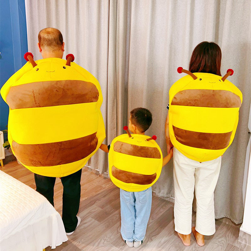 Cartoon Bee Pillow Wearable Plush – Family Sizes 50/80/100 cm