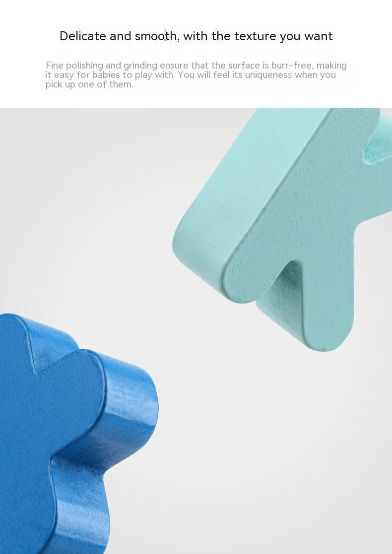 Macaron Wooden Alphabet, Number & Shape Puzzle Board (29.5×22 cm)