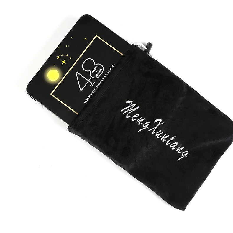 48-Color Solid Watercolor Paint Set in Metal Case (Black Knight / Girl Pink / Sunshine Blue)