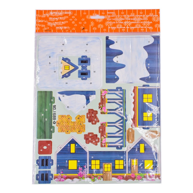 3D Paper Puzzle – Christmas House – DIY Model Kit