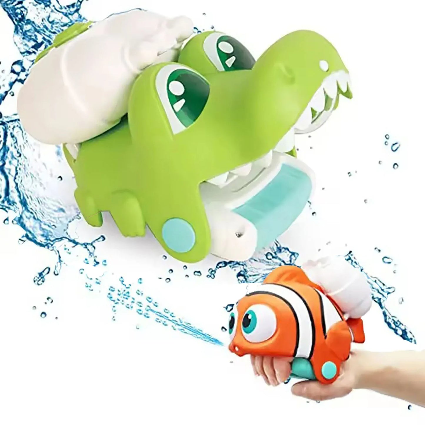 Cute Animal Handheld Water Gun for Kids – Shark, Croc, Dino, Clownfish