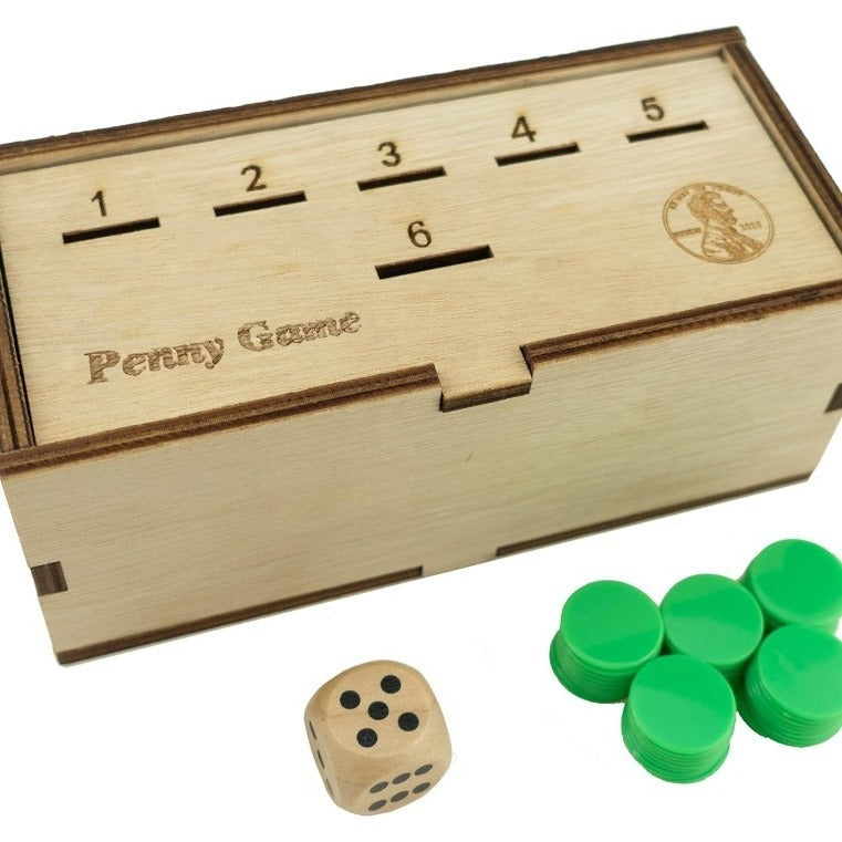 Penny Drop Dice Game | Wooden Coin Box Family Party Game