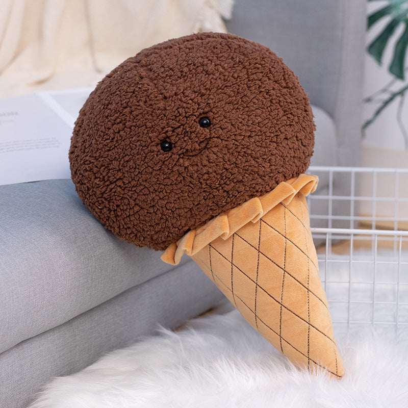 Ice Cream Cone Plush Pillow – 46 cm Scoop in 5 Flavours