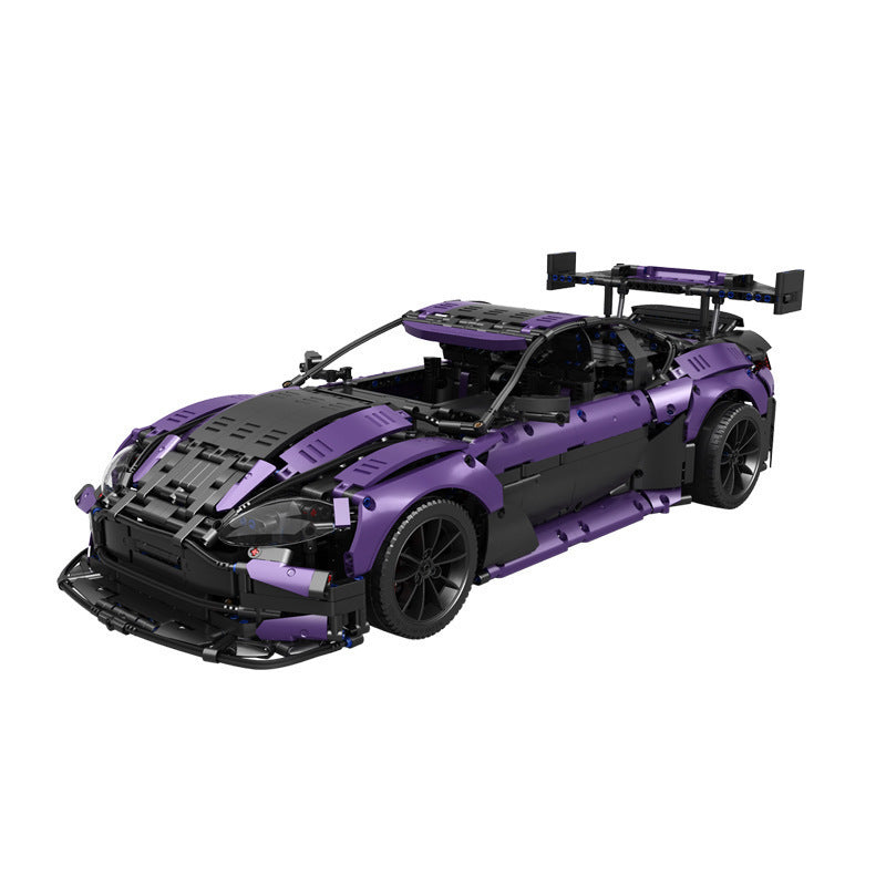 GT3 Track Car 1:8 Building Blocks, 3850 Pieces - Purple