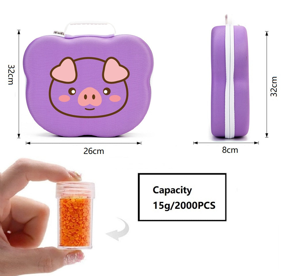 Diamond Painting Storage Case with 70 Bottles – EVA Organizer (Purple or Black)