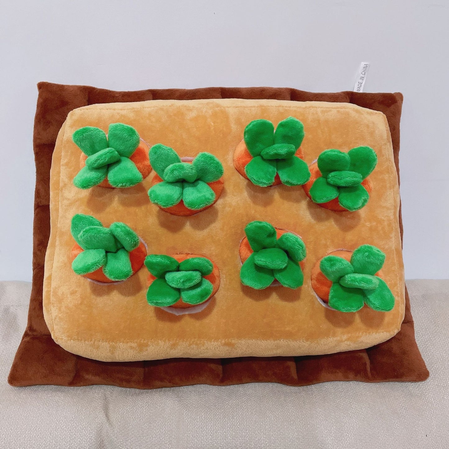 Plush Carrot Harvest Puzzle Cushion with Pullout Radishes