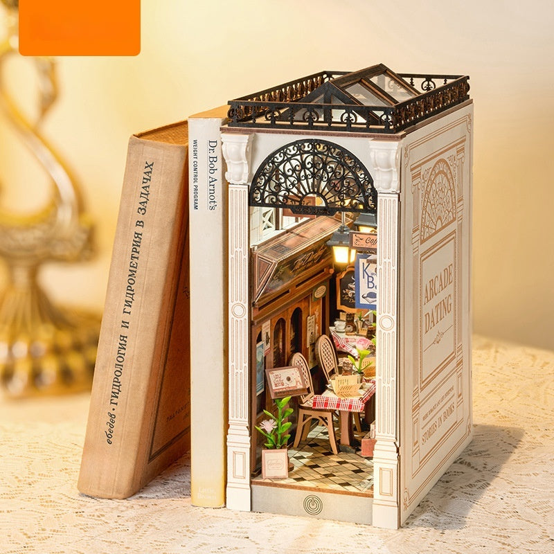 Arcade Street Book Nook DIY Wooden Miniature House Kit (LED)
