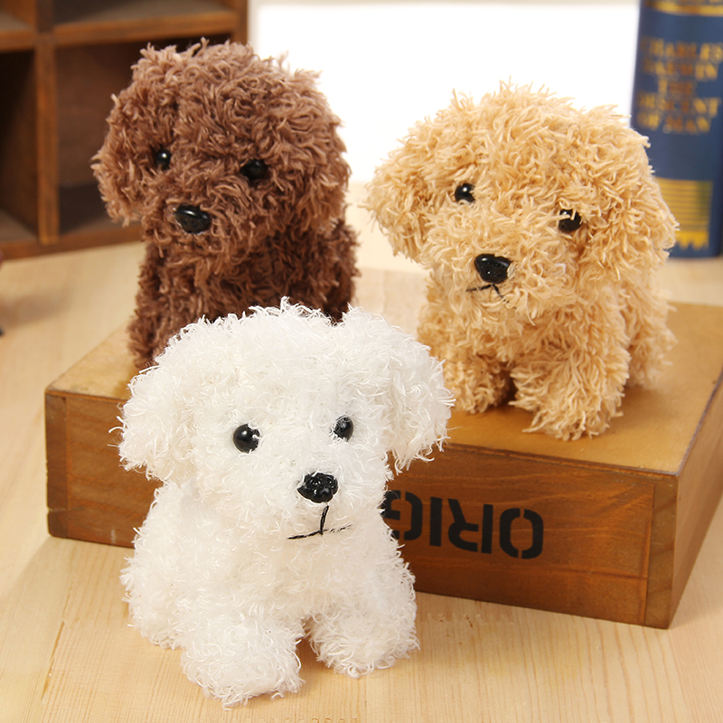 Mini Teddy Dog Plush Keychain Pendant, 10 cm