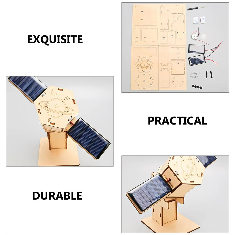 DIY Solar Satellite – Wooden Space Model (STEM Power Toy)