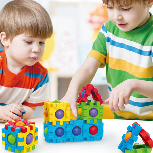 Press-and-Build Bubble Blocks — 48-Piece 3D Construction Set
