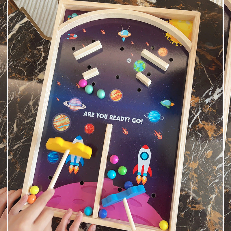 2-Player Wooden Space Battle Board Game for Kids