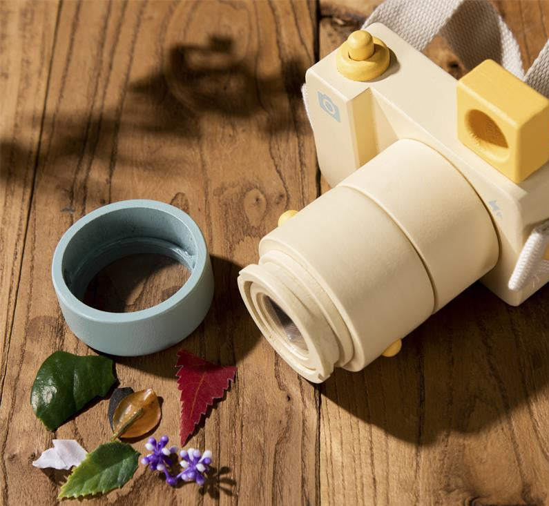 Wooden Kaleidoscope Camera Toy for Pretend Photography