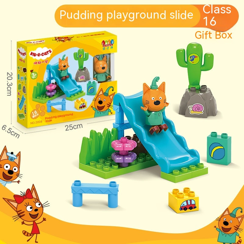 Kitty Playground Building Blocks Playhouse Sets for Kids