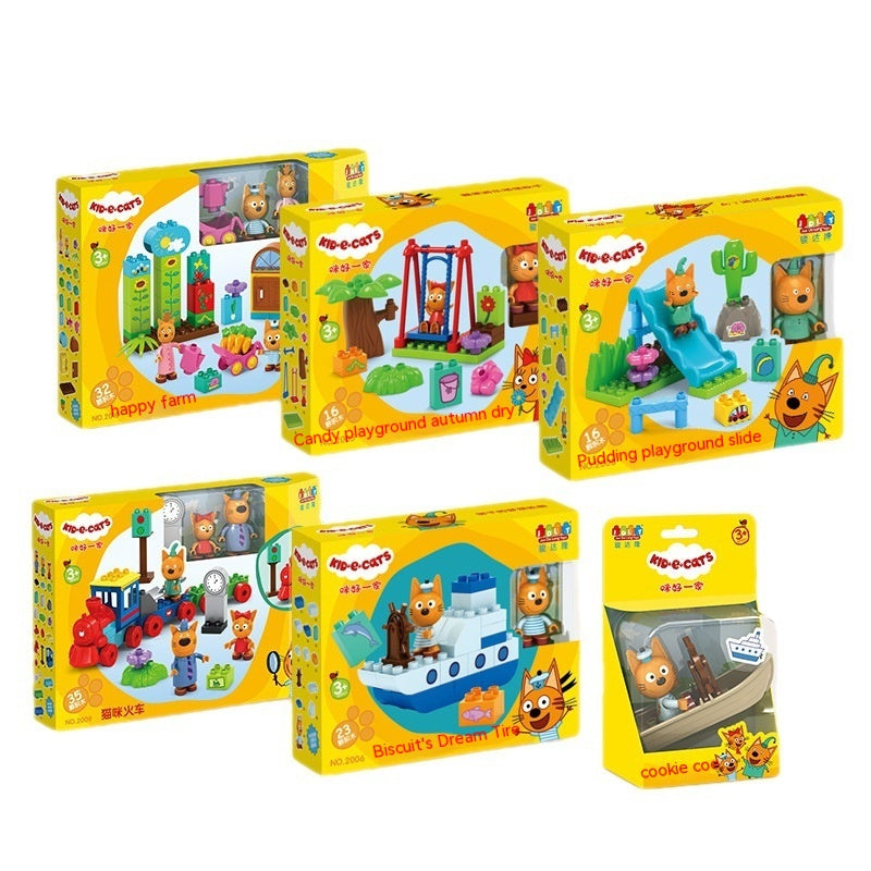 Kitty Playground Building Blocks Playhouse Sets for Kids