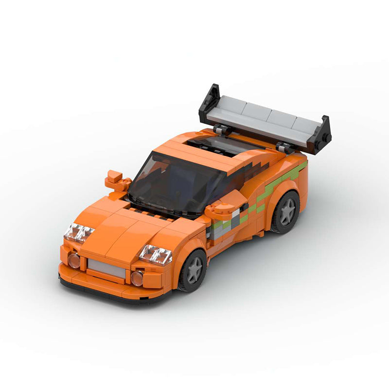 MK4 Supra-Style Speed Series Sports Car Building Blocks, Orange or Black