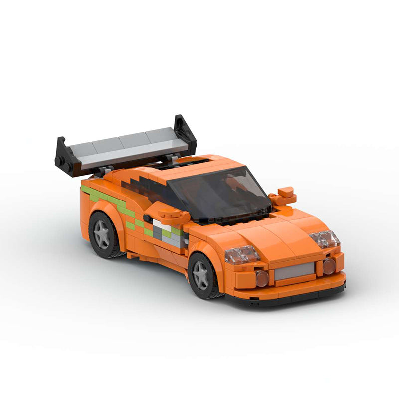 MK4 Supra-Style Speed Series Sports Car Building Blocks, Orange or Black