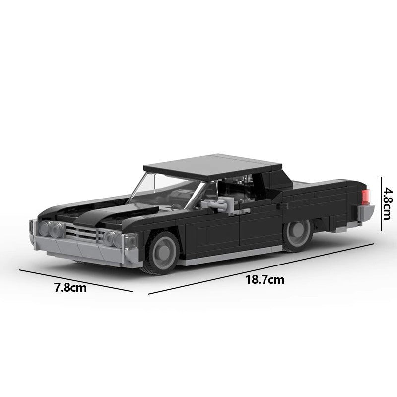 8-Stud Black Classic Sedan Building Blocks Set (307 pcs)