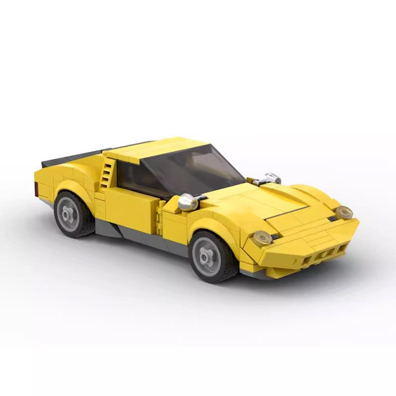 8-Stud Miura-Style Classic Supercar Building Blocks Set (yellow)