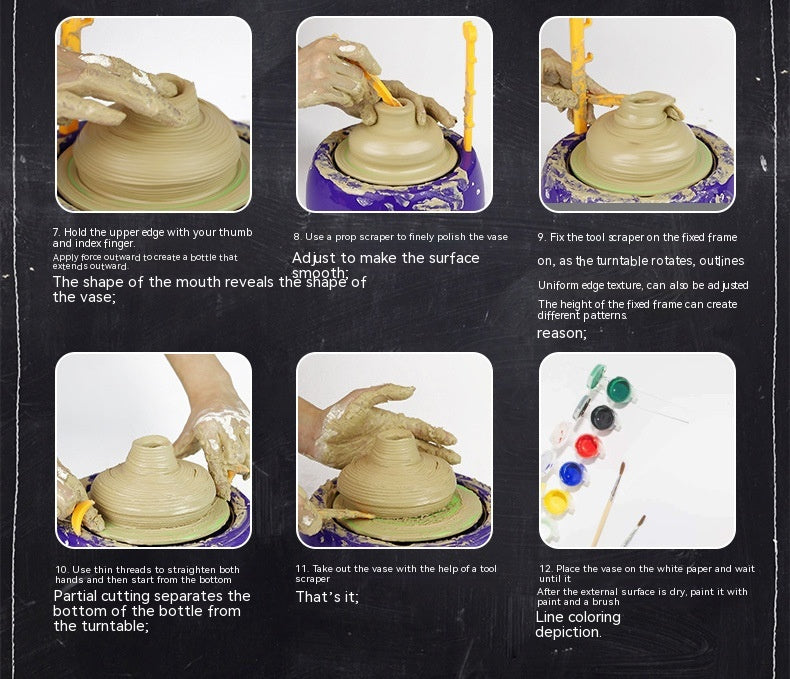 Children's Potter's Wheel Electric Toy Drawing Blank Pottery Clay Machine