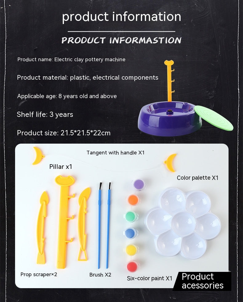 Children's Potter's Wheel Electric Toy Drawing Blank Pottery Clay Machine