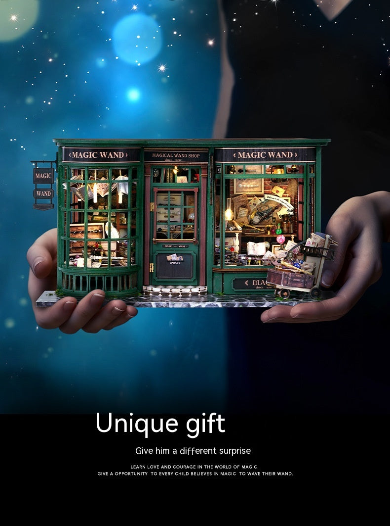 Magic Street Book Nook DIY Wooden Miniature House Kit (LED)