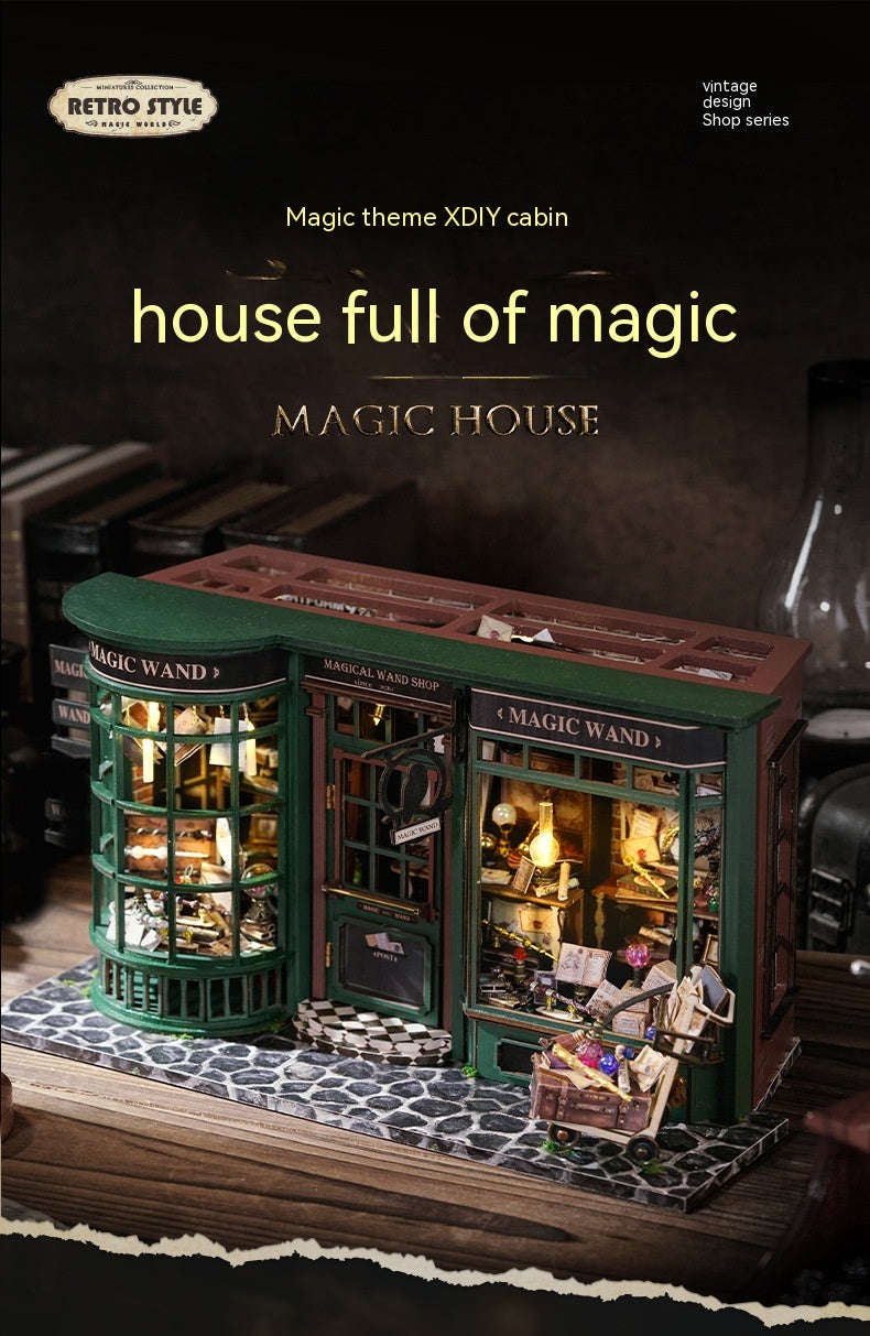 Magic Street Book Nook DIY Wooden Miniature House Kit (LED)