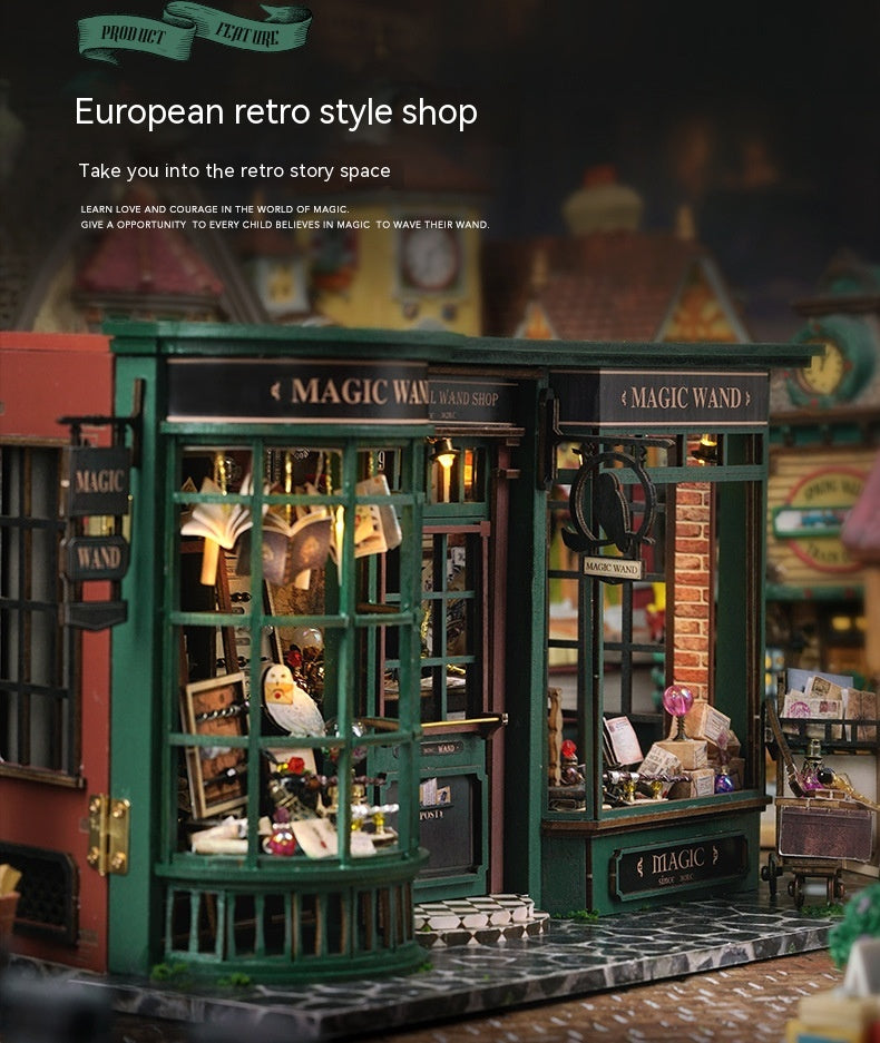 Magic Street Book Nook DIY Wooden Miniature House Kit (LED)