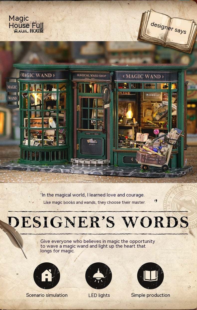 Magic Street Book Nook DIY Wooden Miniature House Kit (LED)